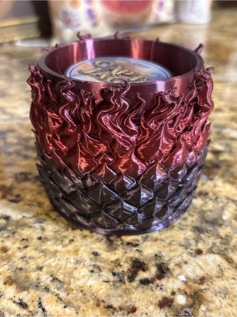 Decorative Gradient Flame Candle Holder - Red to Purple